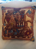 9 x 9 Patriotic Teddy Bears Pillow