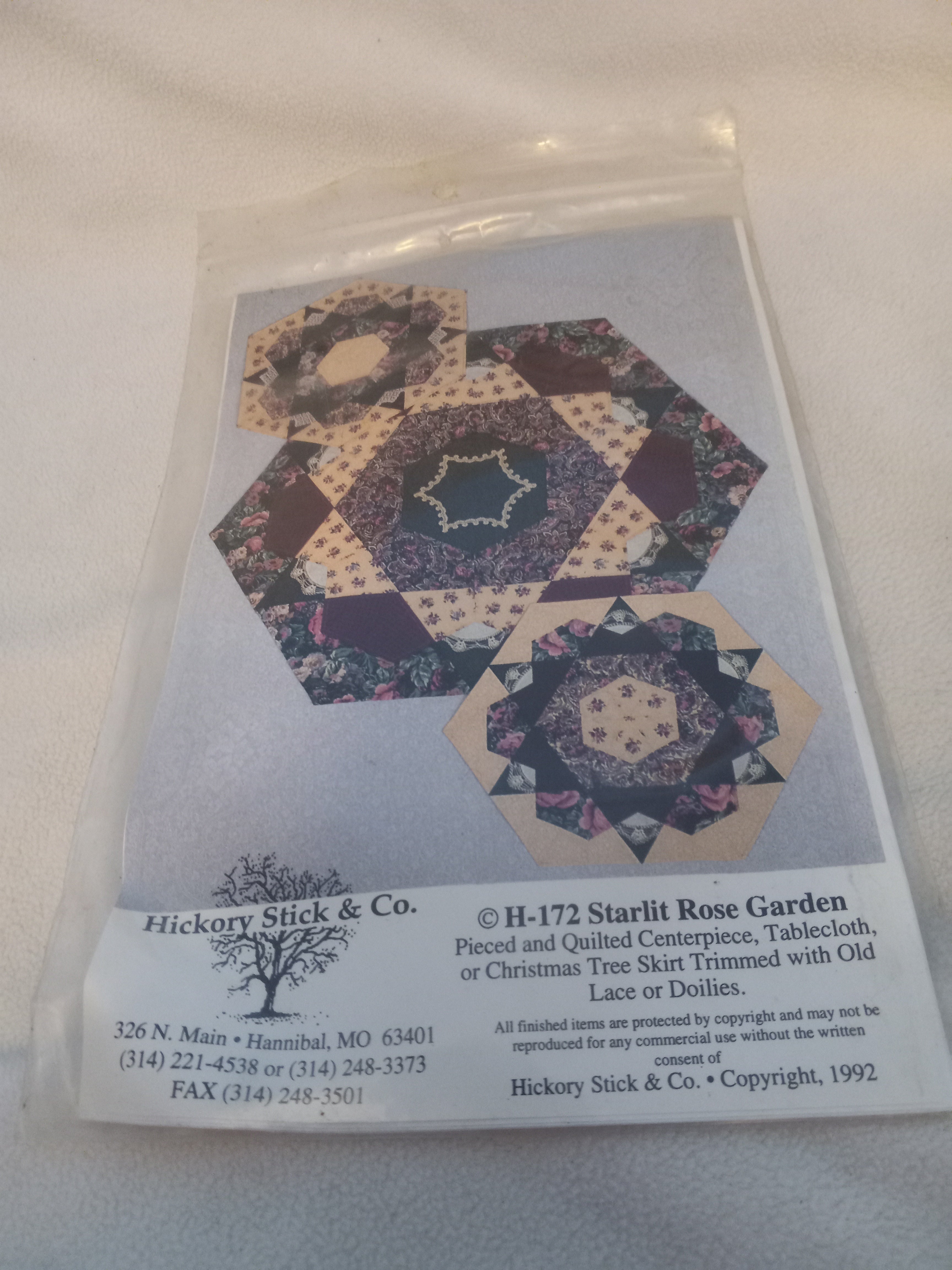 Hickory Stick & Co H-172 Starlit Rose Garden Quilting Pattern