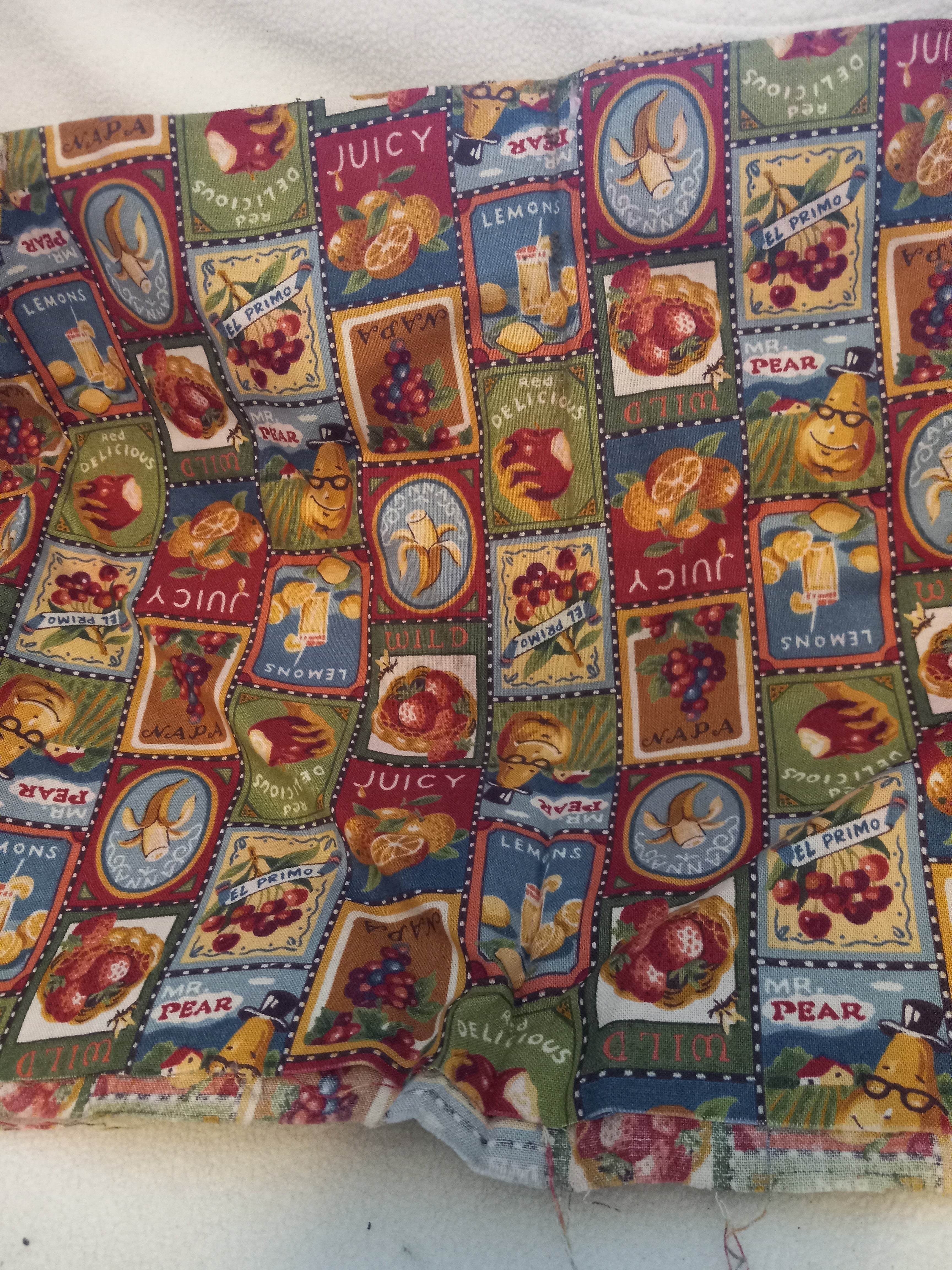 F 196  Vintage Food Labels Fabric