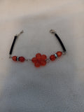 J 192  Pink Rose Beaded Bracelet