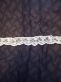 F 192  White 1 inch Wide Flat Lace