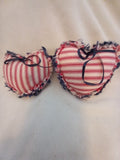 2 Handcrafted Patriotic Heart Pillows