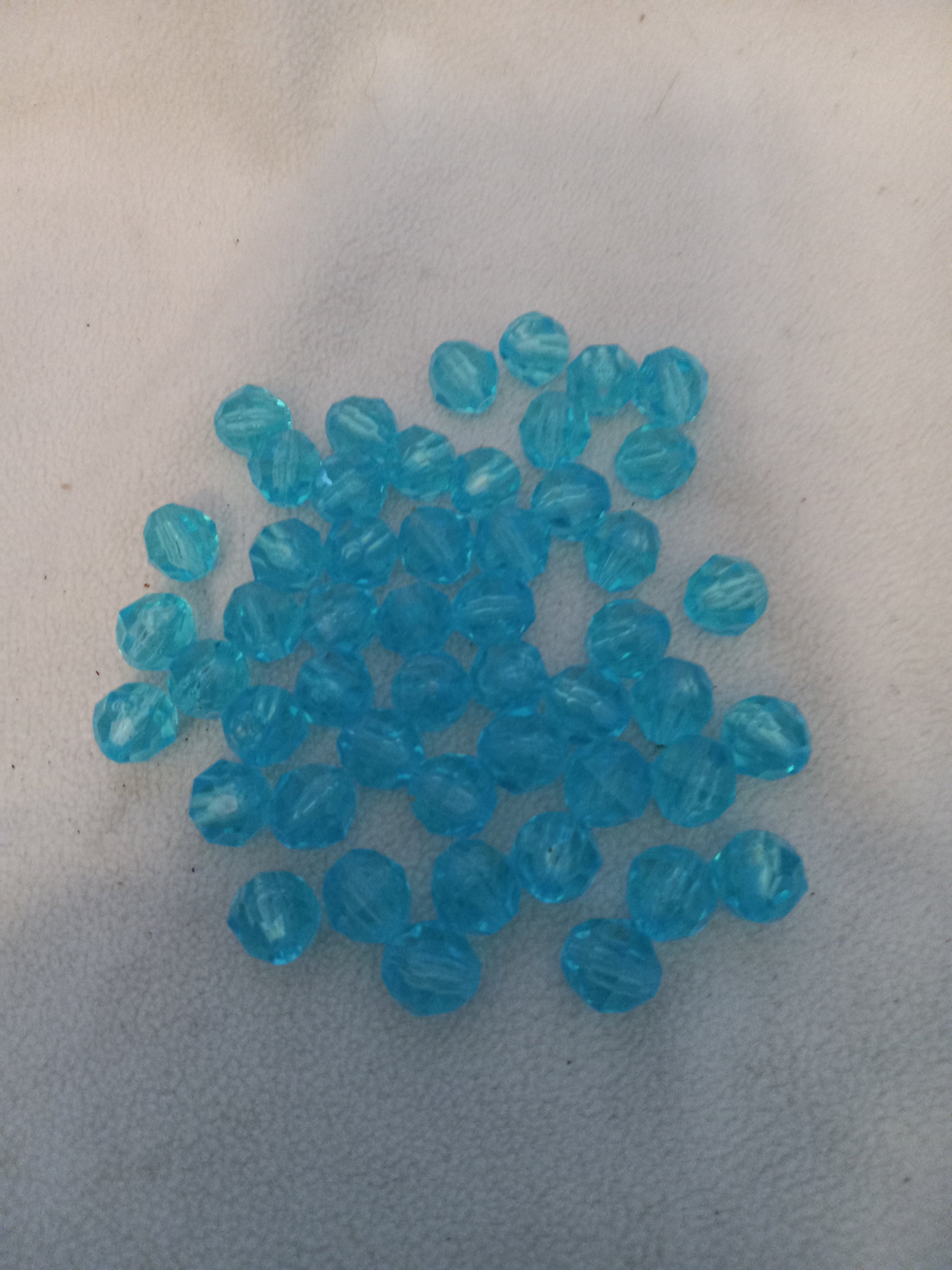 Lot of 50 Blue 10mm Faceted Acrylic Beads