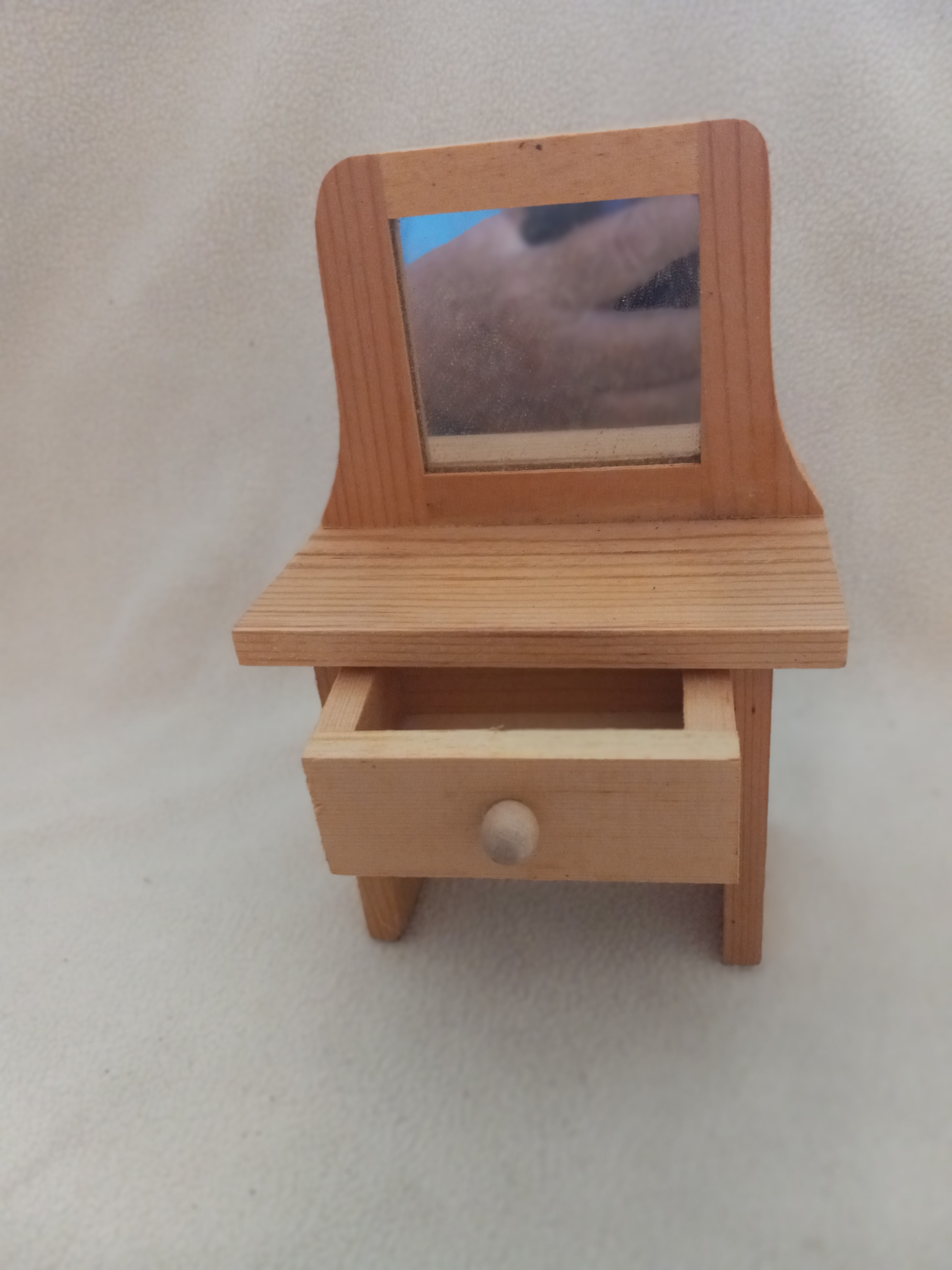 Dollhouse Desk / Vanity with Working Drawer 5 1/2 inches tall