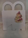 3 inch x 3 inch Treat Box - Wedding Cake with Yellow Ribbon