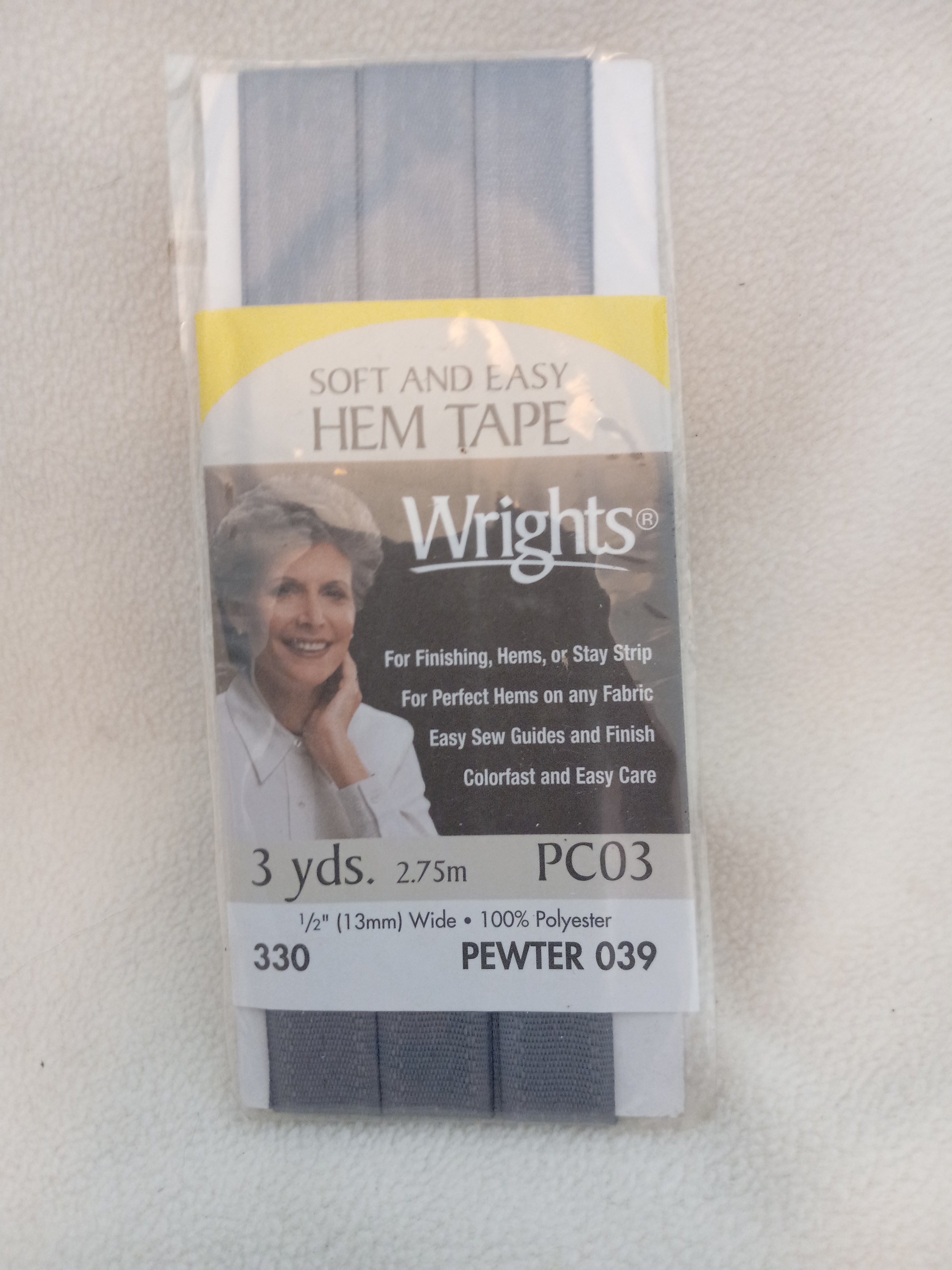 Wrights Soft and Easy Hem Tape - 3 Yards x 1/2 Inch