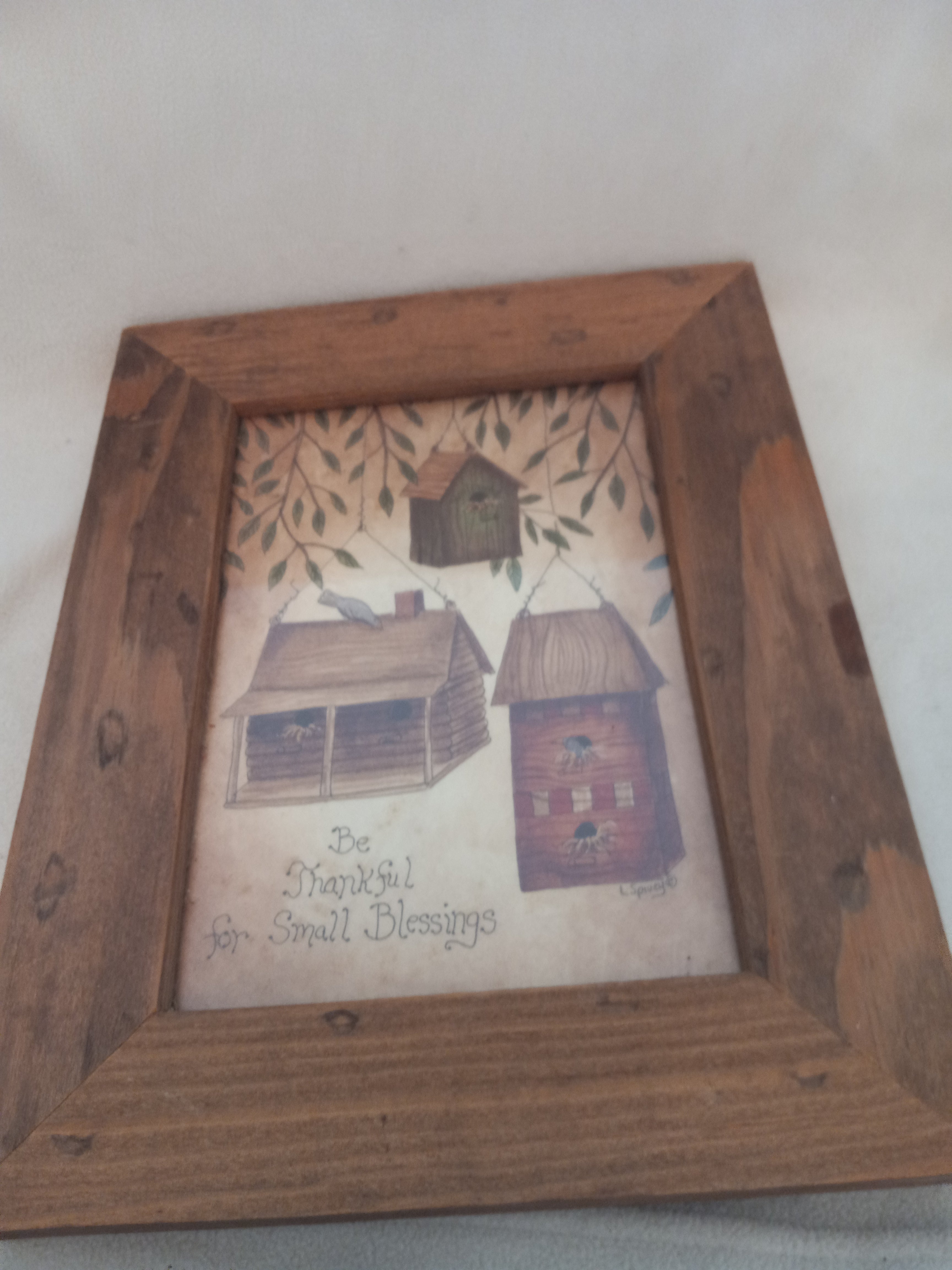 9 1/2 x 7 1/2 Bird Houses / Be Thankful Picture