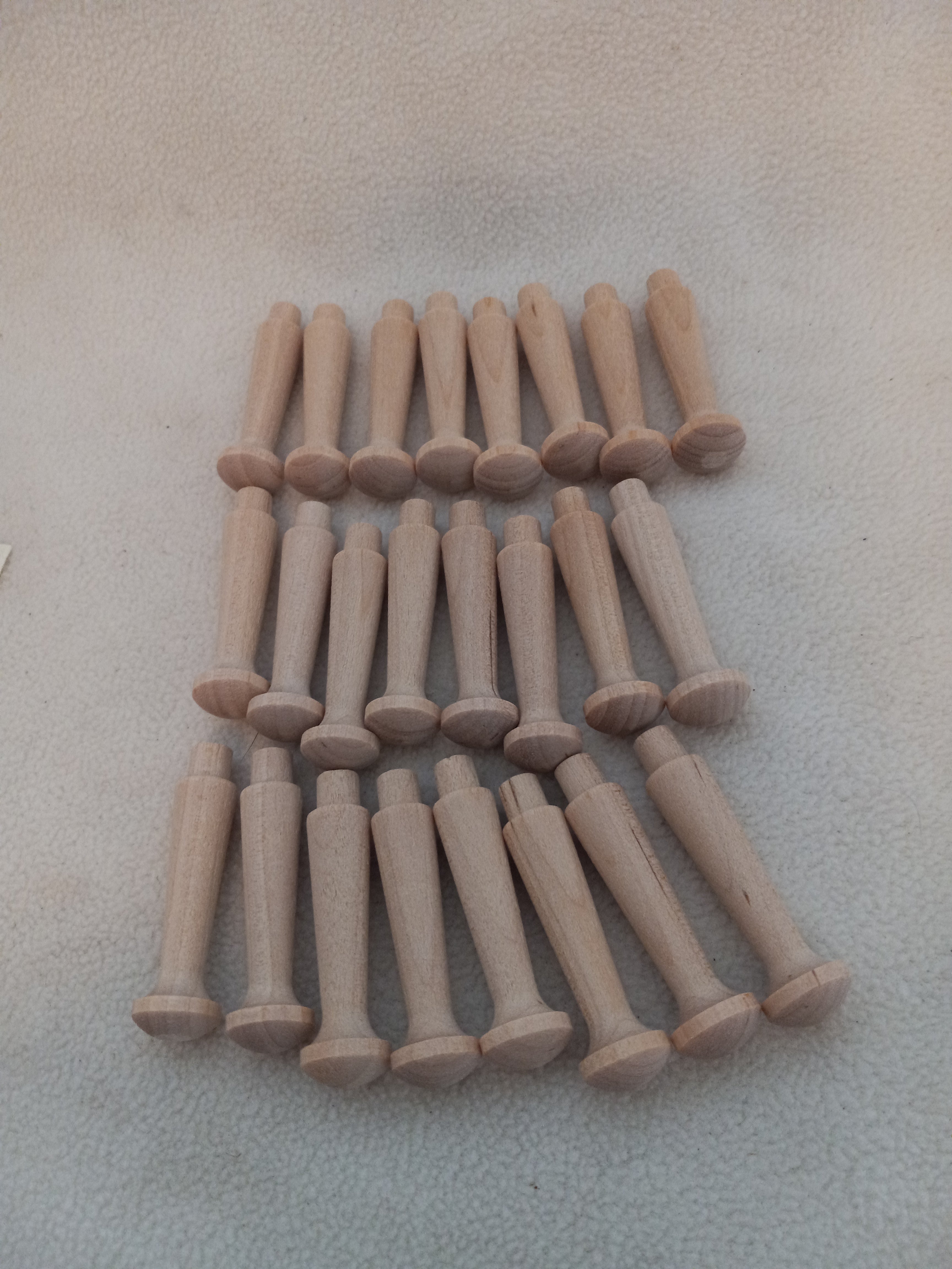 W 4  Lot of 24 Wood 1 3/4 inch Pegs