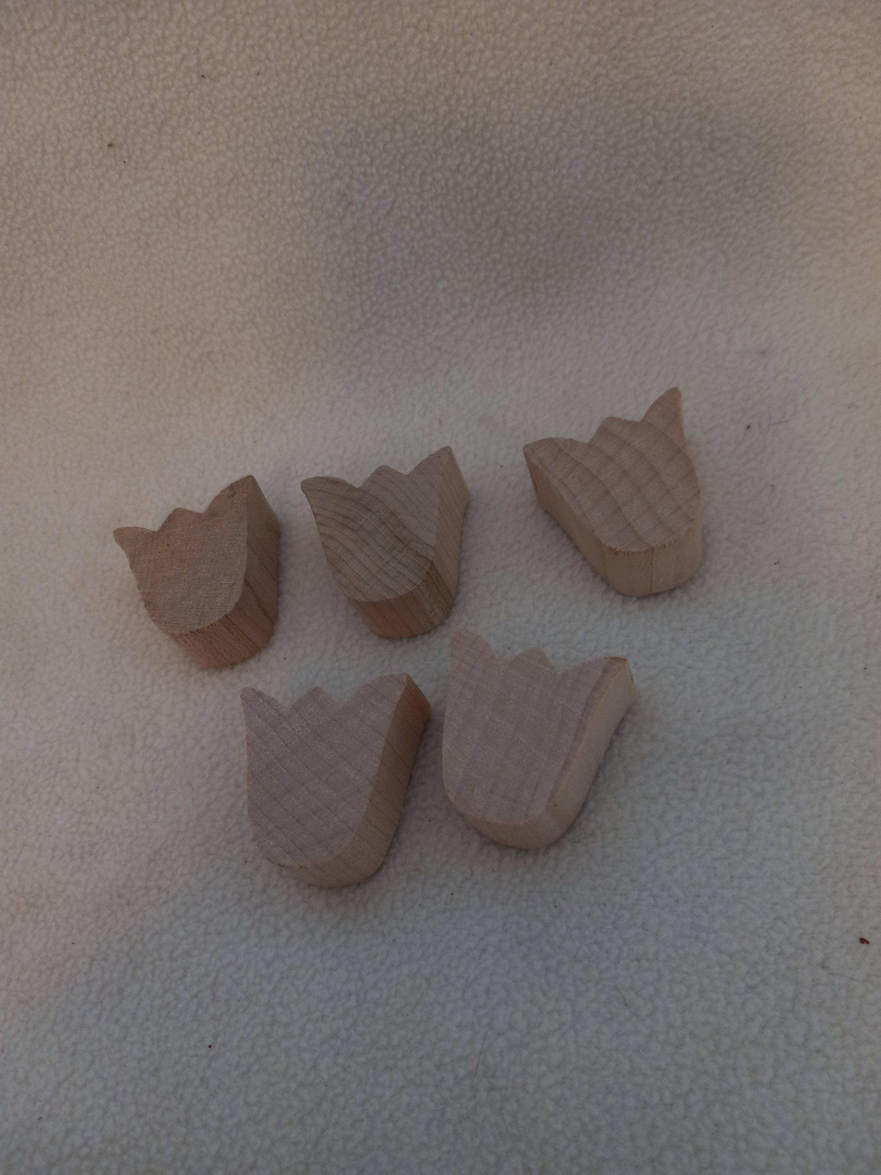 W 5  Lot of 5 Unfinished Wood Tulips