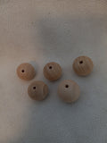 W 16 Wood Macrame Beads 1 inch Round Unfinished