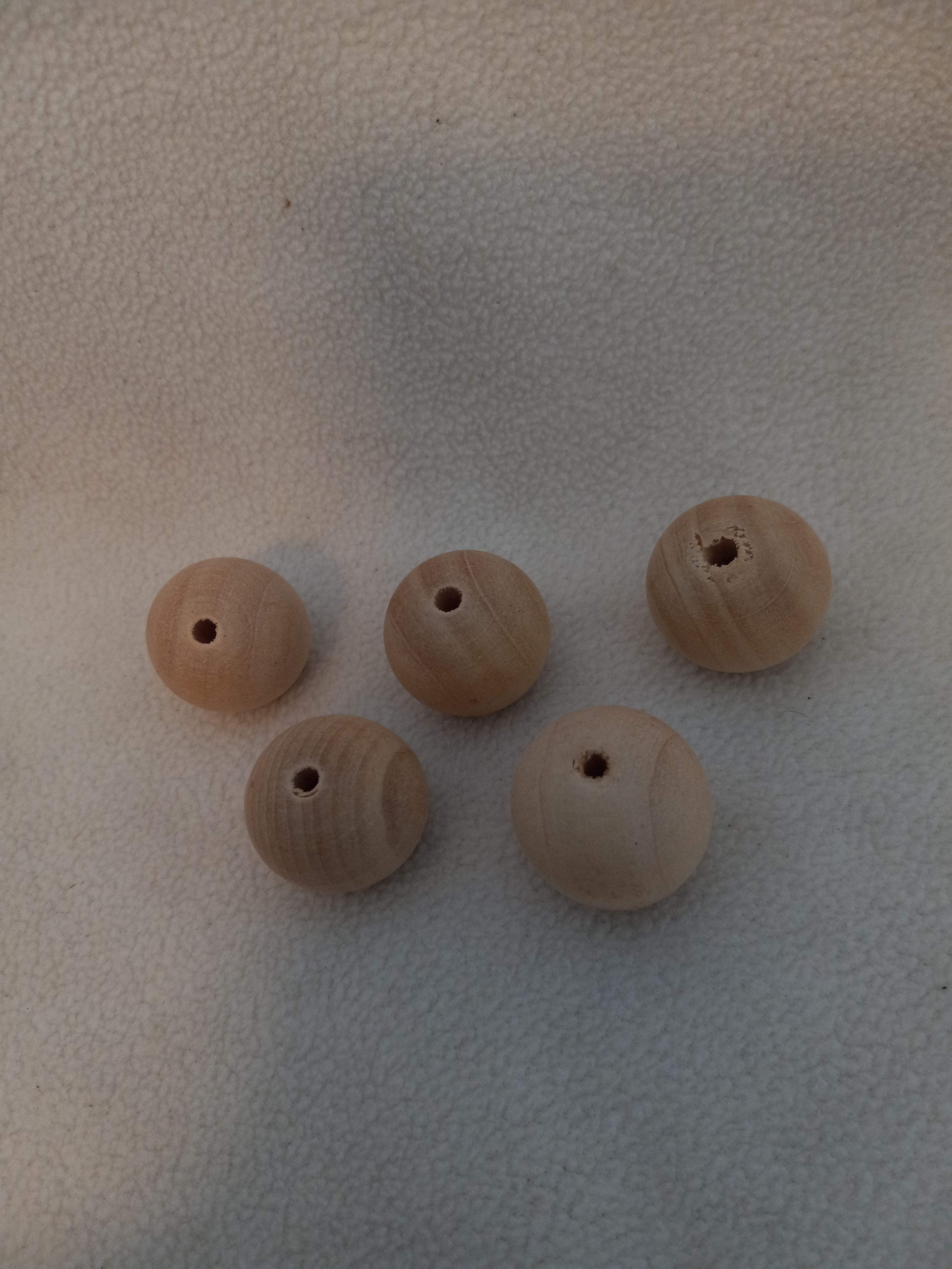 W 16 Wood Macrame Beads 1 inch Round Unfinished