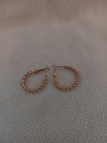 J 201  Gold 5/8 inch Rope Look Earrings