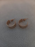 J 220  Gold 5/8 inch Wide Hoop Earrings