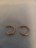 J 221  Gold 3/4 inch Rounded Hoop Earrings