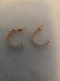 J 212  Gold 1 inch Hoop Earrings with 3 Rows of Imitation Pearls