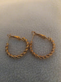 J 206  Gold 3/4 inch Twisted Hoop Earrings