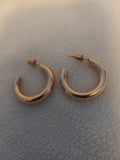 J 199  Gold 1 inch Tube Hoop Earrings