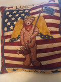 Liberty Bear 9 1/2 inch x 9 1/2 inch Pillow