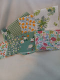F 215  Quilting Fabric Pieces Green / Yellow / Orange