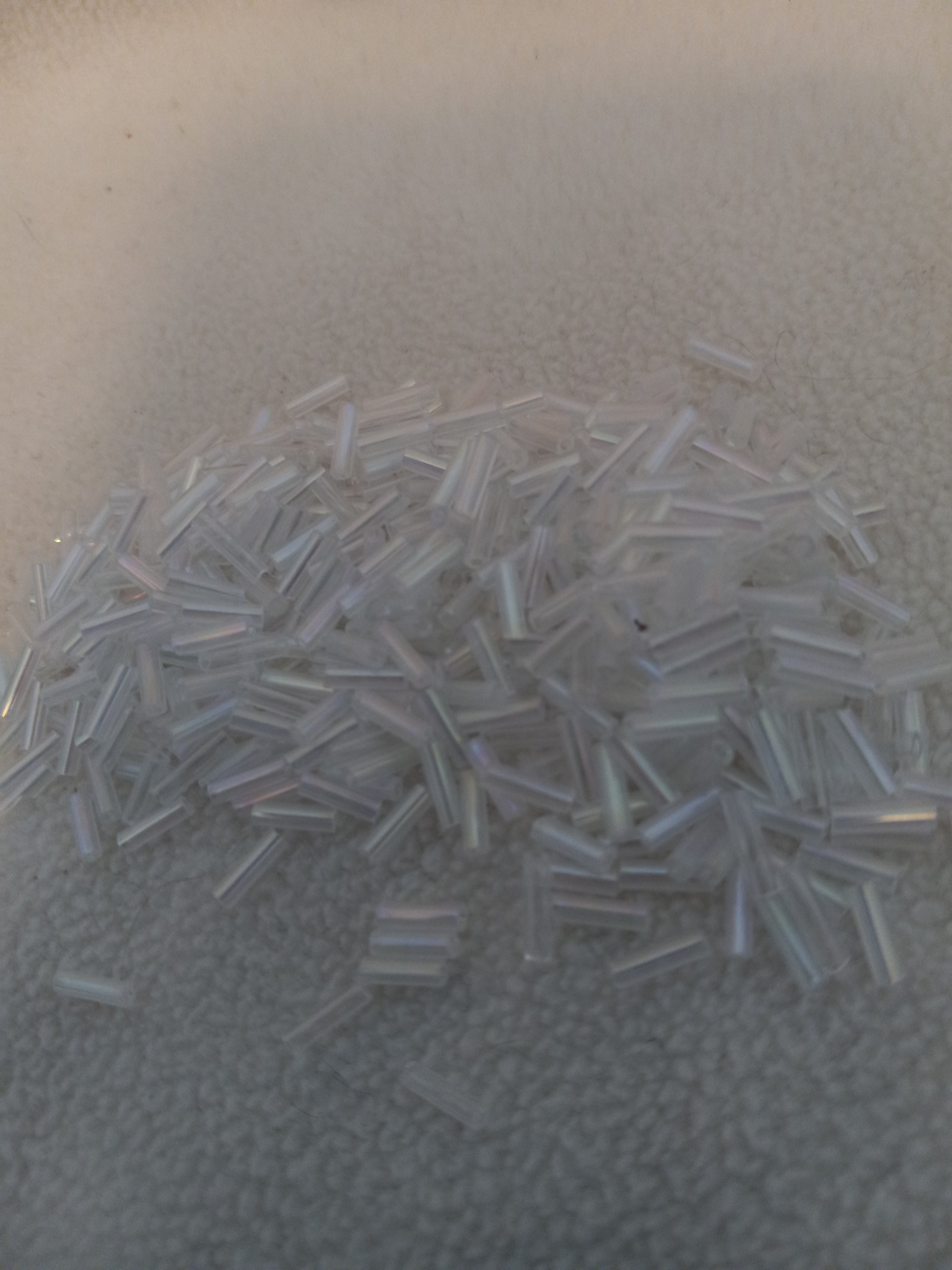 15 Grams Clear Glass Bugle  Beads