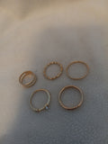 J 209  Gold 5 Assorted Size Rings for Stacking