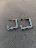 J 212  Square Silver Earrings