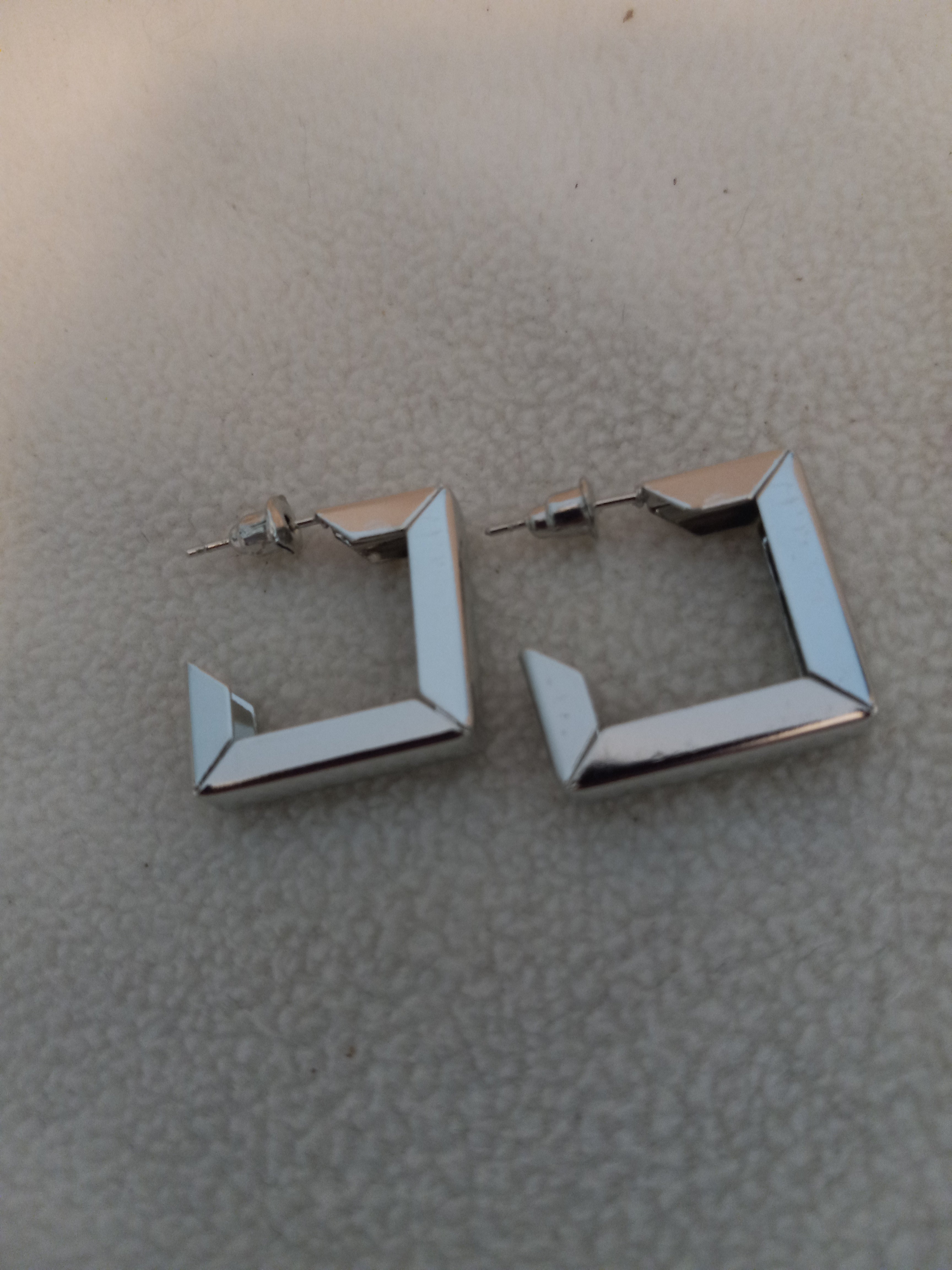 J 212  Square Silver Earrings