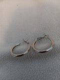 J 228  Silver Hoop Earrings