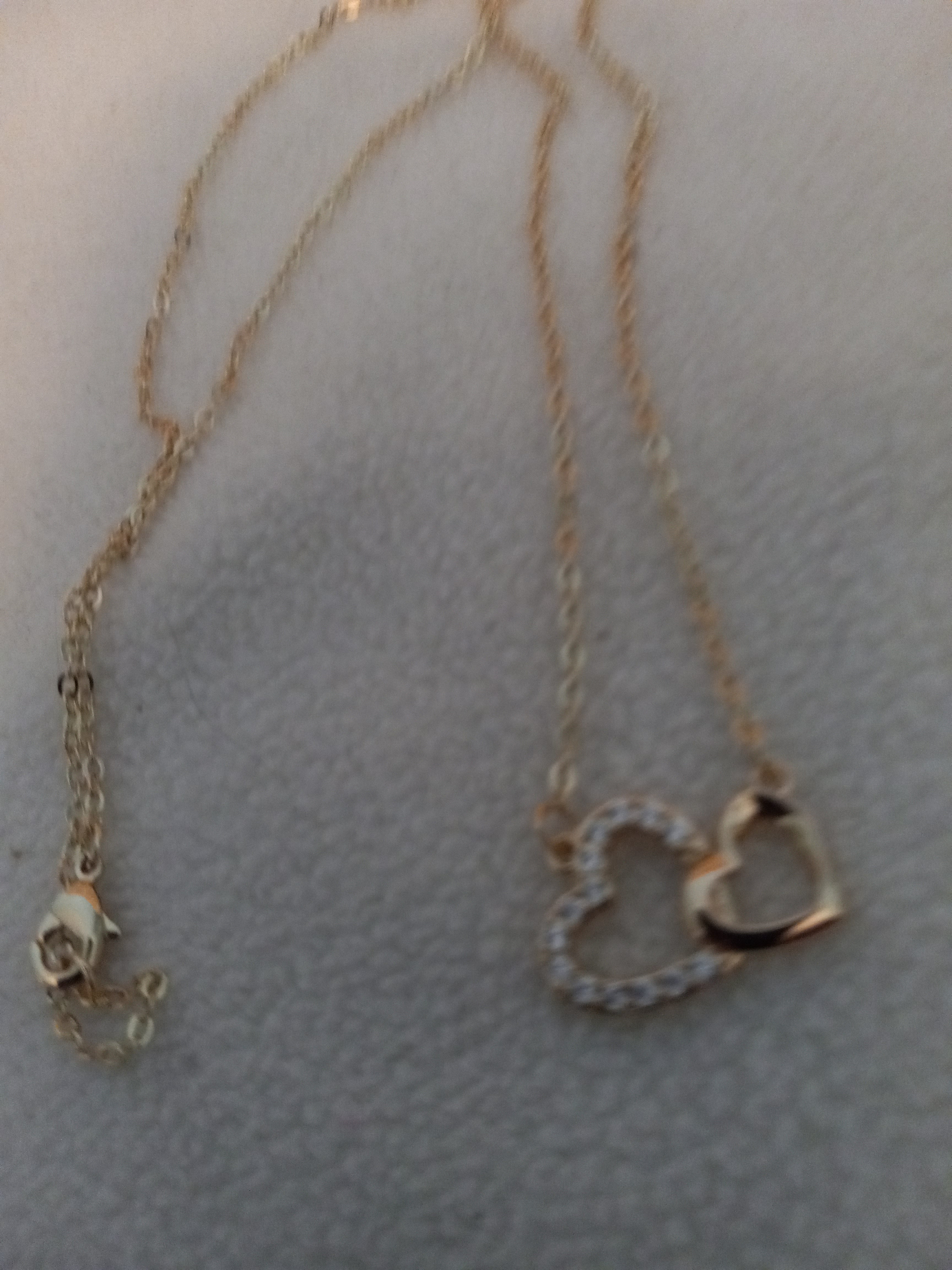 J 244 Gold Double Hearts Necklace