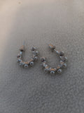 J 229  Silver and Imitation Pearl Hoop Earrings