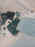 F 217  Quilting Fabrics  - Greens 7 Pieces