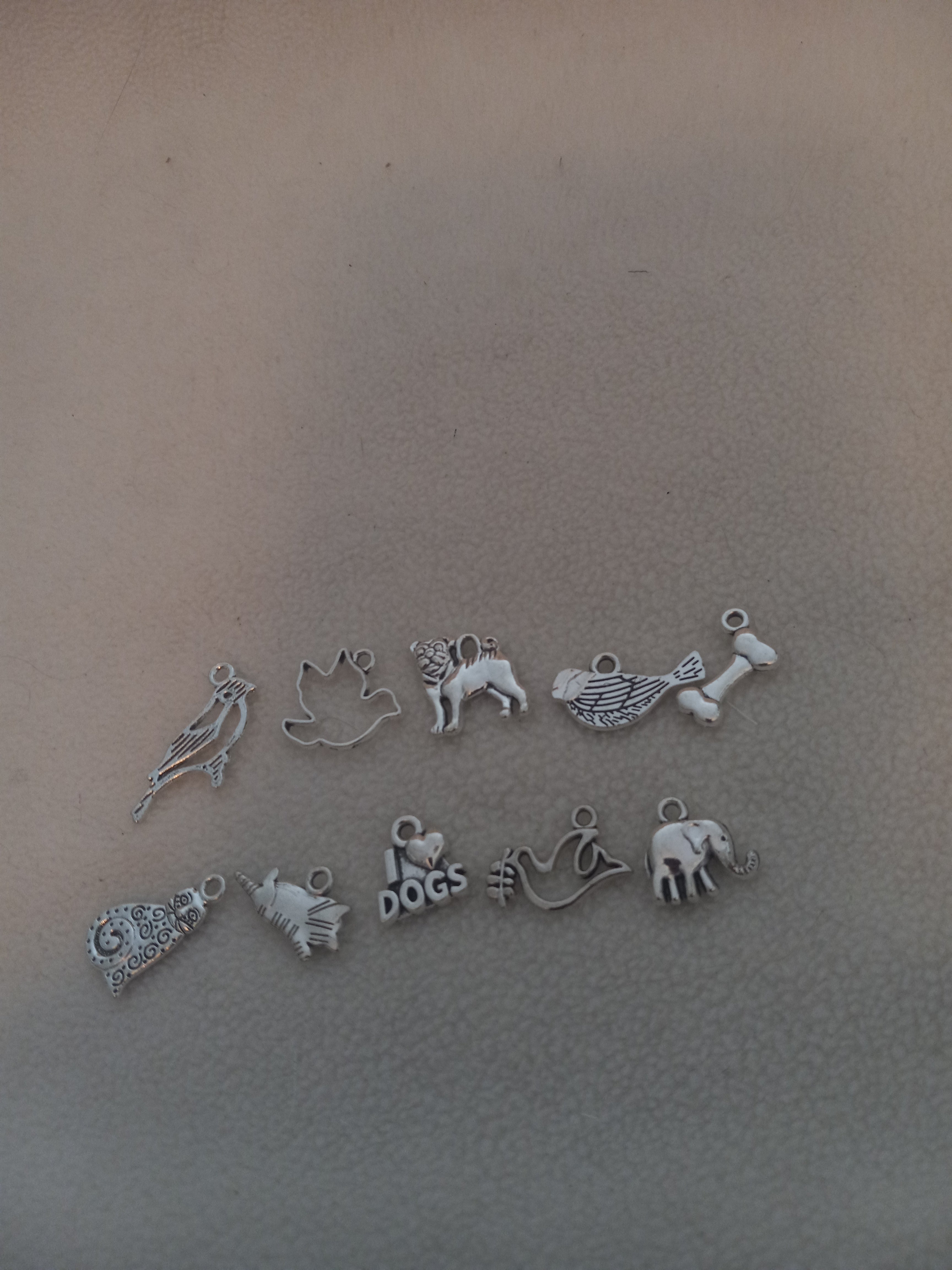 J 205  Lot of 10 Silver Scrapbooking Charms