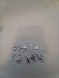 J 201  Lot of 10 Silver Scrapbooking Charms