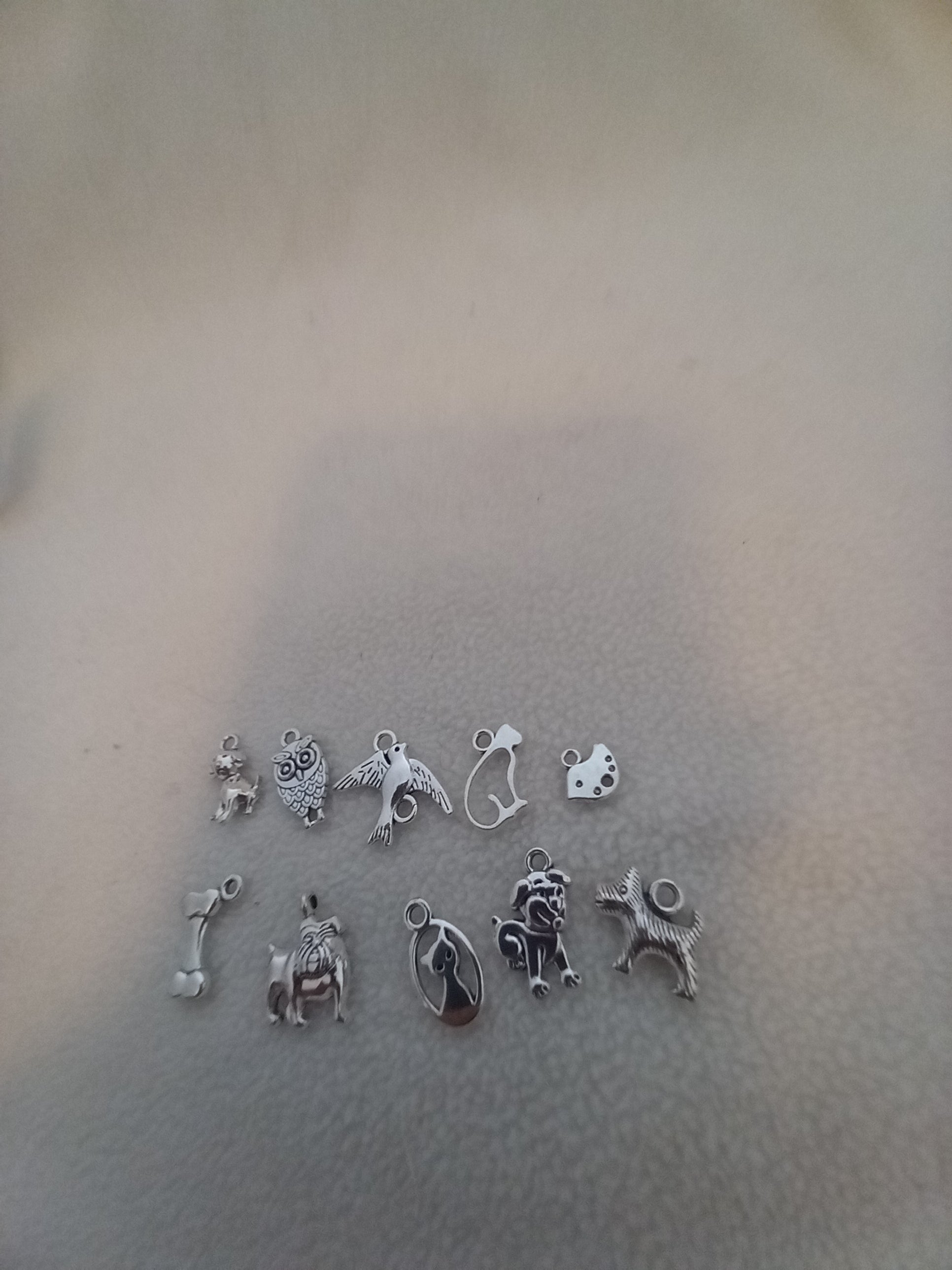 J 201  Lot of 10 Silver Scrapbooking Charms
