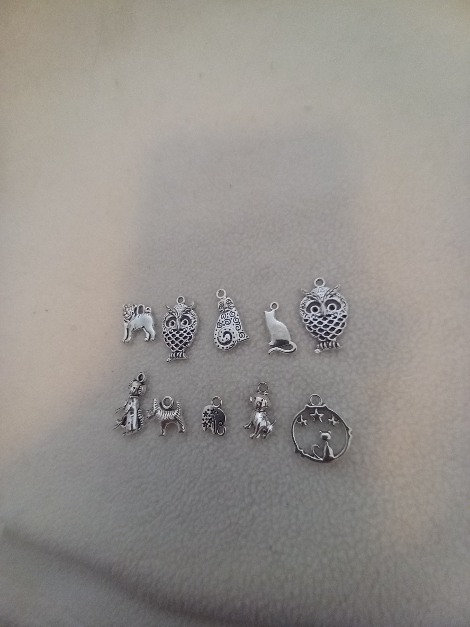 J 203  Lot of 10 Silver Scrapbooking Charms