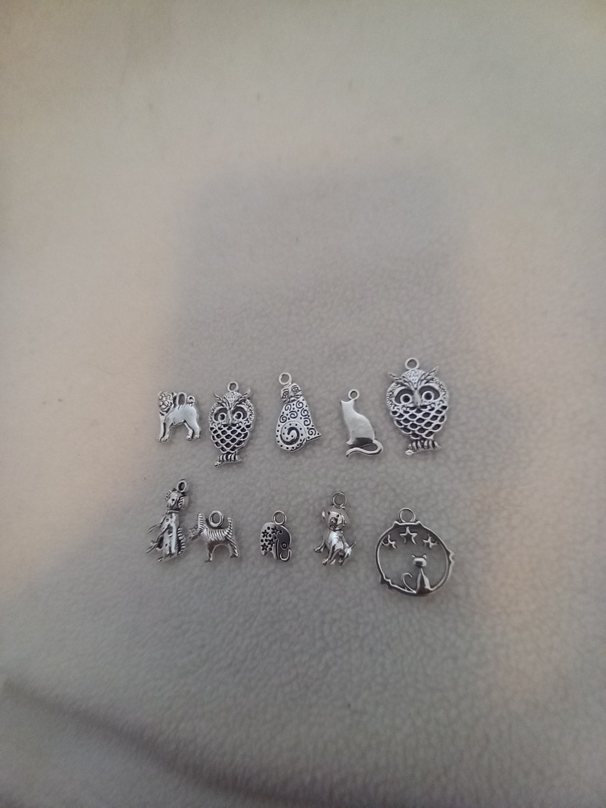 J 202  Lot of 10 Silver Scrapbooking Charms