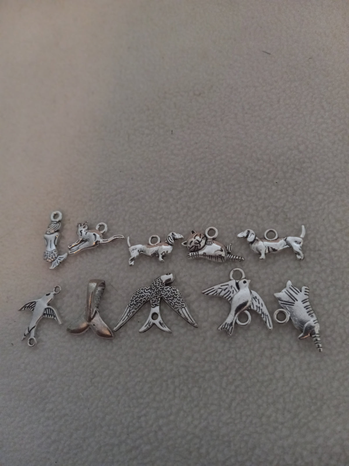 J 87  Lot of 10 Silver Scrapbooking Charms