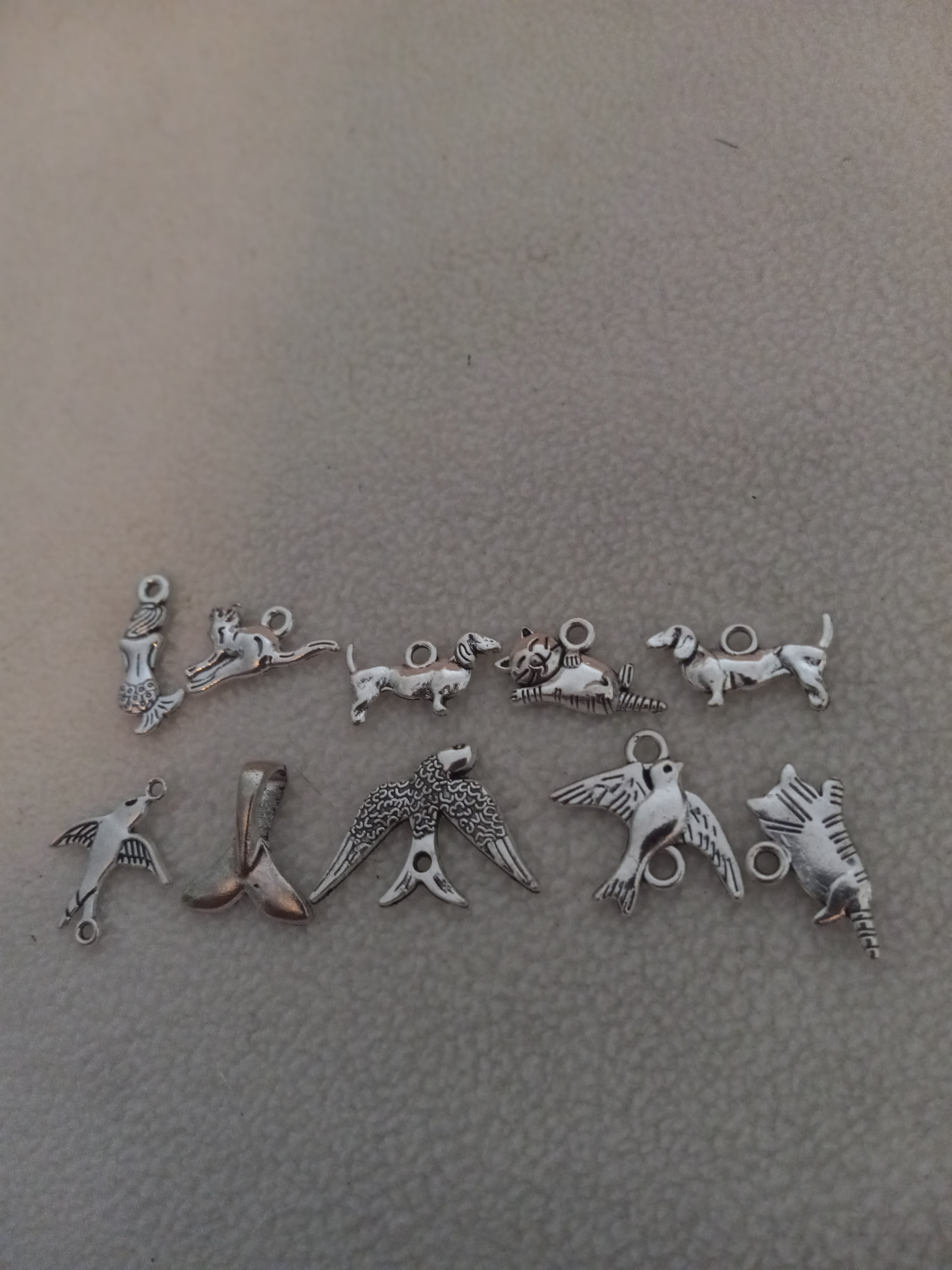 J 87  Lot of 10 Silver Scrapbooking Charms