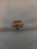 J 239  Gold Ring with Cubic Zirconia and Sapphires - Size 6