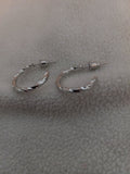 J 224 Silver 3/4 inch Swirl Hoop Earrings