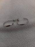 J 221  Silver 3/4 inch Hoop Earrings
