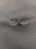 J 211  Silver 5/8 inch x 1/4 inch Hoop Earrings