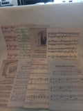 8 Pages of Antiqued Music Sheets for Scrapbooking