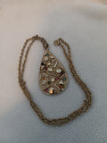 J 249  Gold 24 inch Necklace Pendant