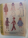McCall's 2182 Retro Fashion Doll Wardrobe
