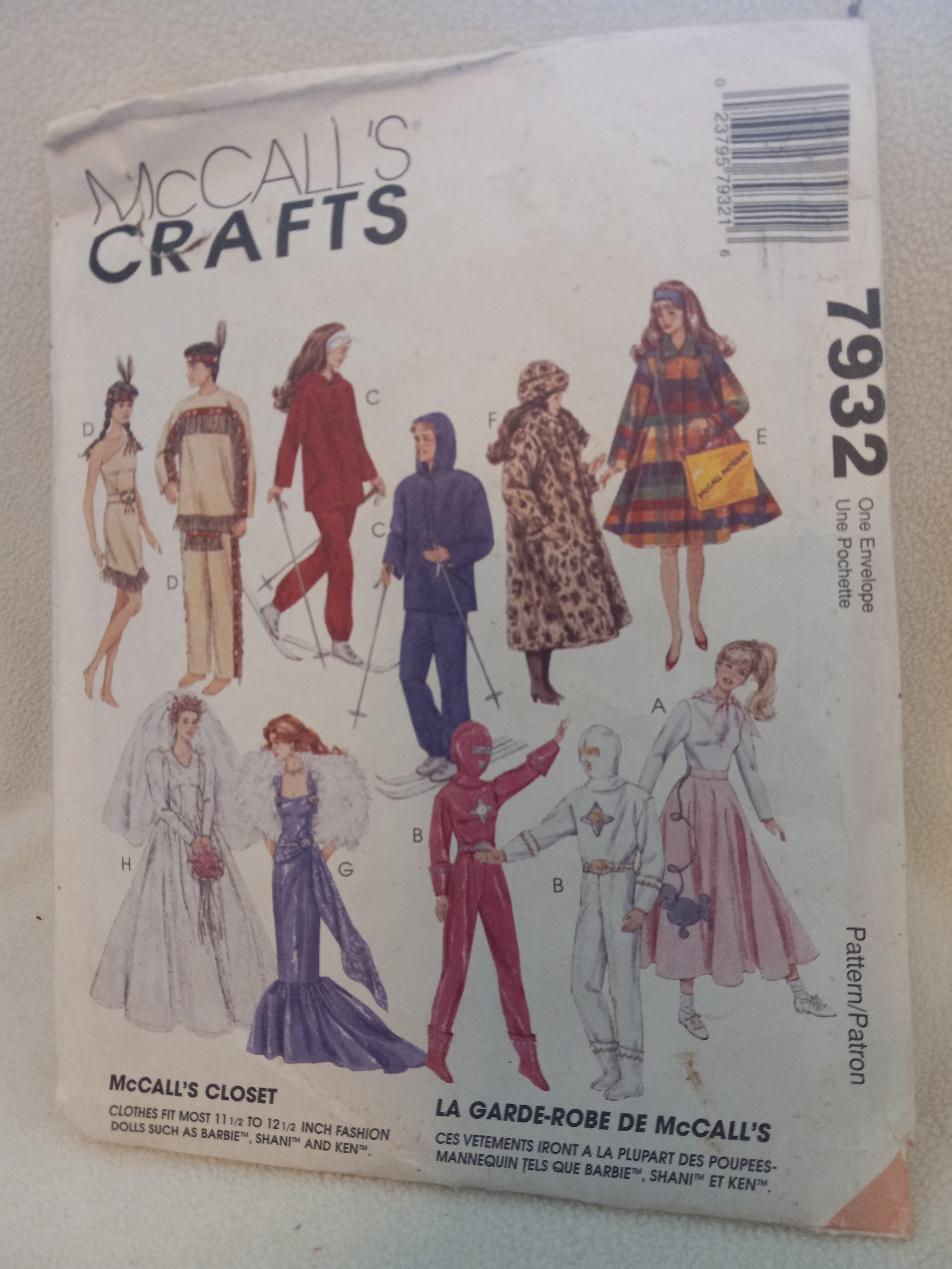 McCall's Crafts 7932 Fashion Doll Wardrobe