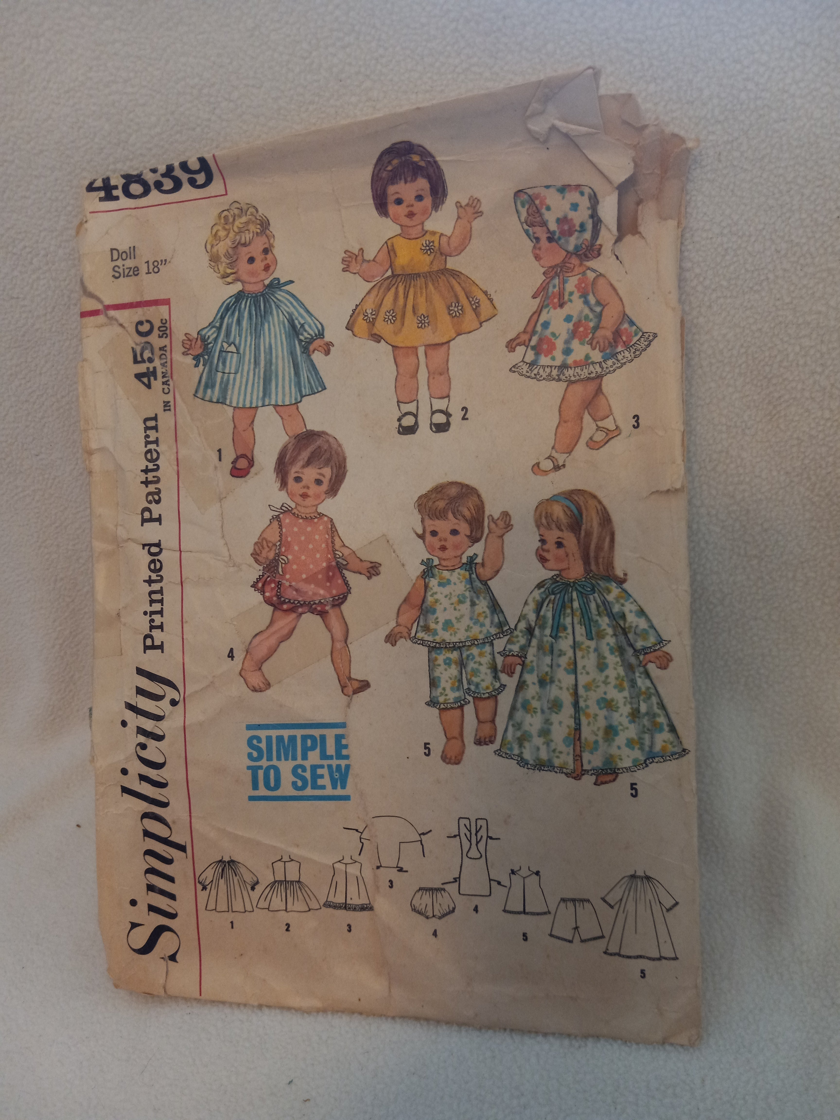 Simplicity 4839 for 18 inch Doll