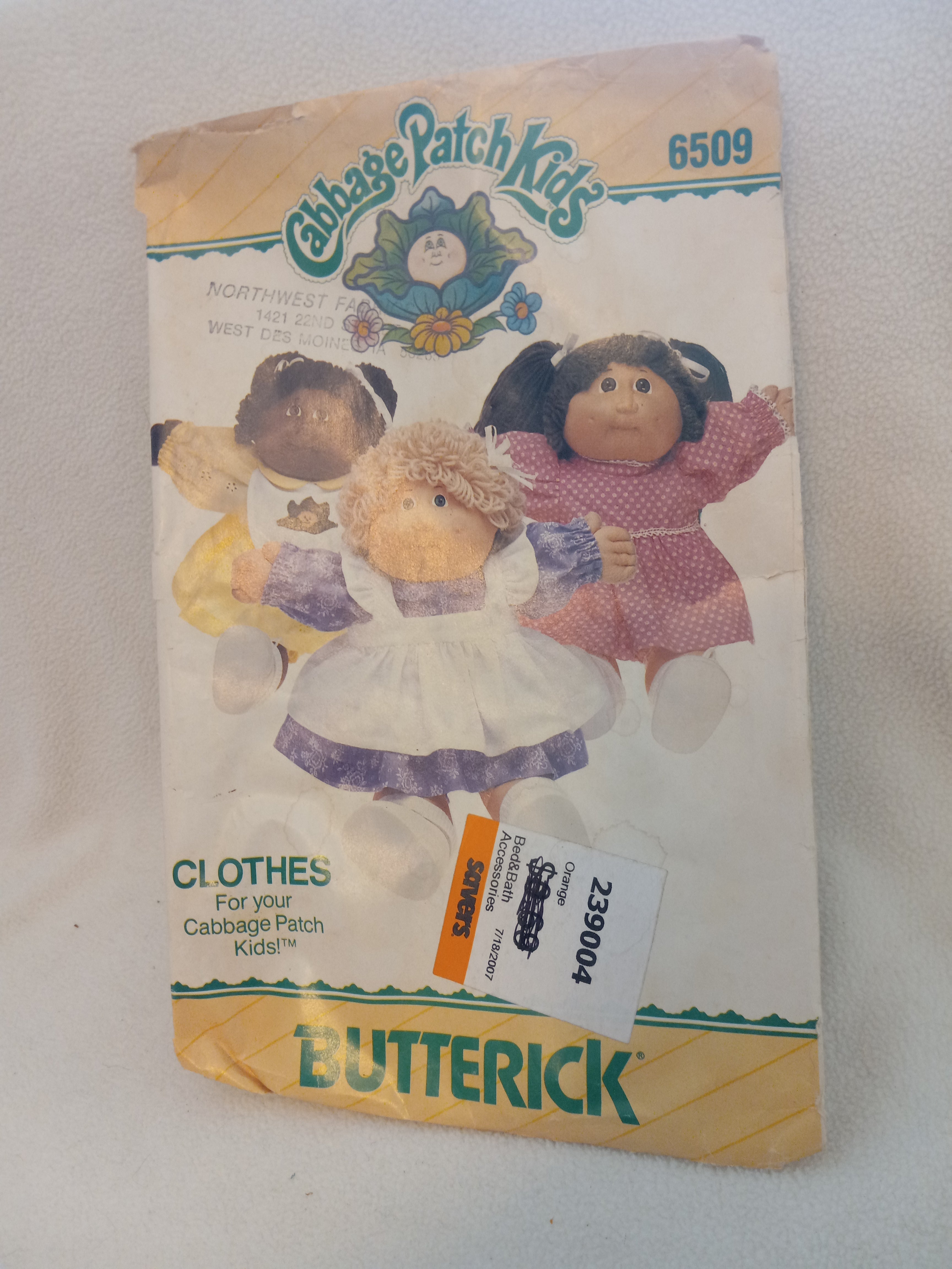 Butterick 6509 Cabbage Patch Kids Clothes