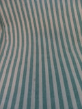 F227  Green and White Awning Stripe Cotton Blend Fabric 63 inch x 42 inch
