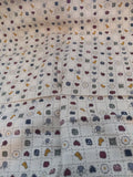 F229  Cream Fabric with Primitive Blocks in Miniatures
